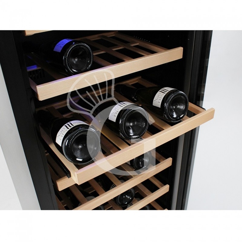 Vinoteca empotrable ventilada puerta de acero inoxidable 288 LT 9 estantes 97 botellas +5°C/+22°C