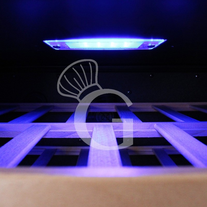 Vinoteca empotrable ventilada puerta de acero inoxidable doble temperatura 280 LT 11 estantes 121 botellas +5°C/+22°C