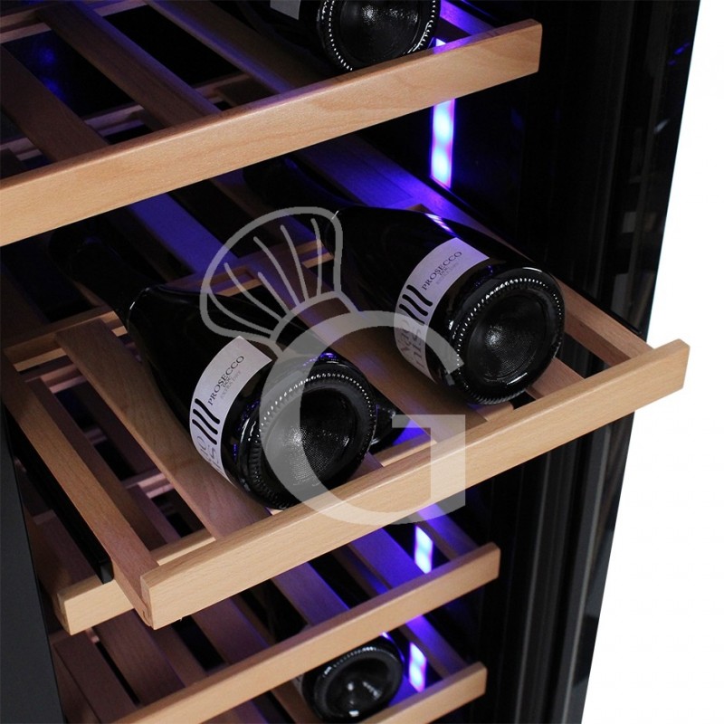 Vinoteca empotrable ventilada doble temperatura 800 LT 20 estantes 306 botellas +5°C/+22°C