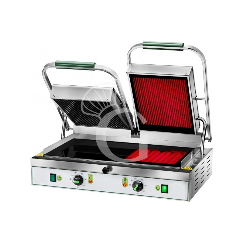 Sandwichera profesional doble placa de vitrocerámica lisa L 630 mm x P 450 mm x A 190 mm