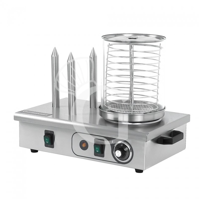 Máquina de perritos calientes 700 W 3 pinchos L 480 mm x P 310 mm x A 413 mm