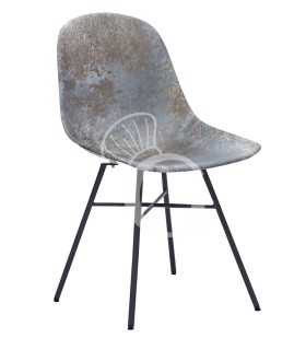 Silla con estructura de metal barnizado y ABS