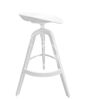 Taburete con estructura y asiento de polipropileno, asiento giratorio