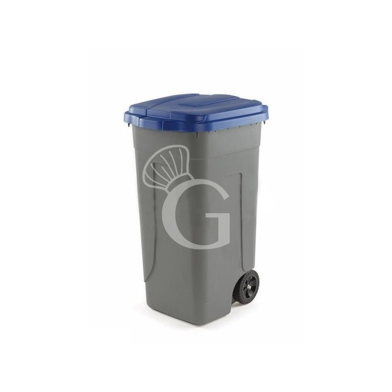 Contenedor de basura de polietileno azul y gris 80 LT