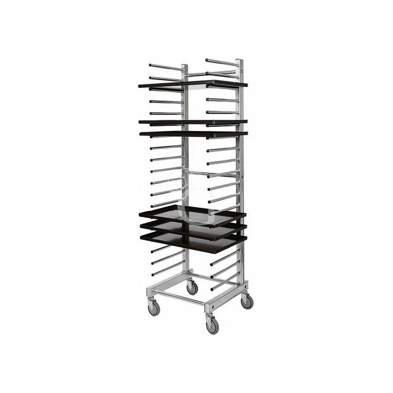 Carro bandejero de acero inoxidable para 20 bandejas 600 x 400 mm - L 510 mm x P 470 mm x A 1770 mm