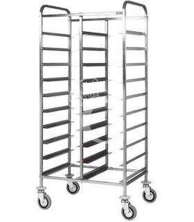 Carro bandejero de acero inoxidable para 20 bandejas GN1/1 - L 740 mm x P 620 mm x A 1750 mm