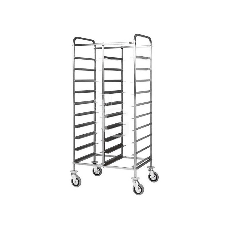 Carro bandejero de acero inoxidable para 20 bandejas GN1/1 - L 740 mm x P 620 mm x A 1750 mm