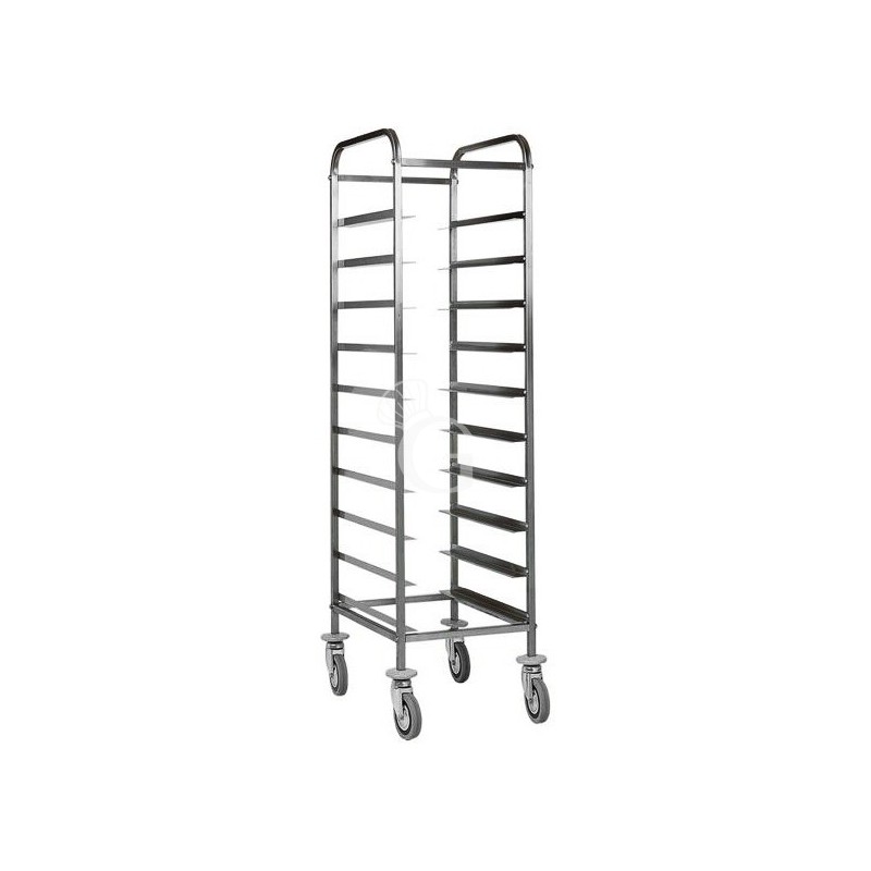 Carro bandejero de acero inoxidable para 10 bandejas GN1/1- L 380 mm x P 620 mm x A 1750 mm