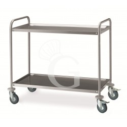Carro de servicio de acero inoxidable con 2 estantes L 1085 mm x P 590 mm x A 935 mm