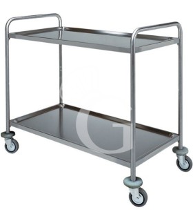 Carrito de servicio con estructura tubular de acero inoxidable L 900 mm x P 600 mm x H 940 mm
