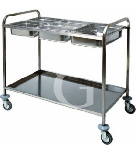 Carro de servicio y recogida, cubetas 3 GN1/1 - L 1100 mm x P 620 mm x A 970 mm