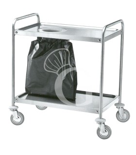 Carro de servicio y recogida de acero inoxidable con agujero L 1100 mm x P 600 mm x A 940 mm