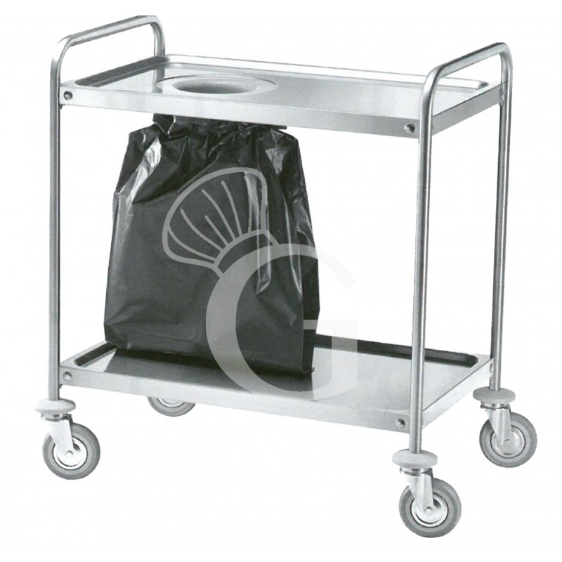 Carro de servicio y recogida de acero inoxidable con agujero L 1100 mm x P 600 mm x A 940 mm