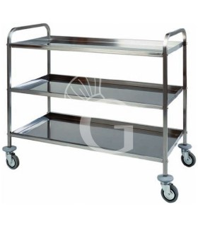 Carro de servicio 3 estantes con estructura de acero inox medidas L 1110 mm x P 570 mm x H 960 mm