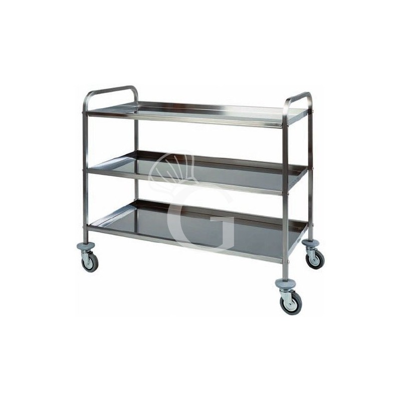 Carro de servicio 3 estantes con estructura de acero inox medidas L 1110 mm x P 570 mm x H 960 mm