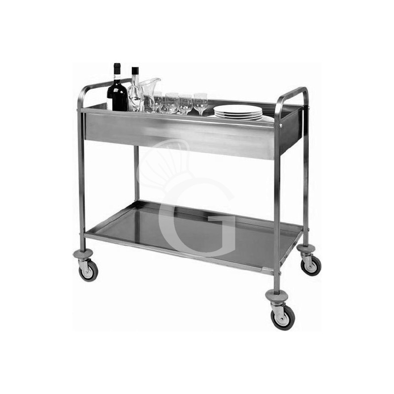 Carro de servicio de acero inoxidable 1 cuba para recoger vajilla L 1010 mm x P 570 mm x A 970 mm