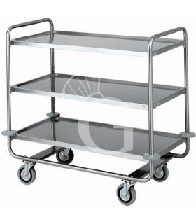 Carro de servicio 3 estantes de acero inoxidable L 1100 mm x P 600 mm x A 1000 mm