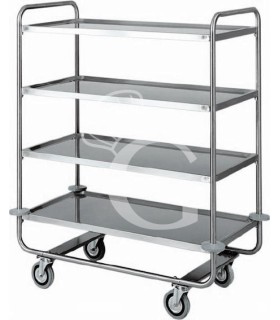 Carro de servicio 4 estantes de acero inoxidable L 1100 mm x P 600 mm x A 1300 mm