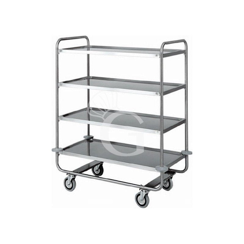 Carro de servicio 4 estantes de acero inoxidable L 1100 mm x P 600 mm x A 1300 mm