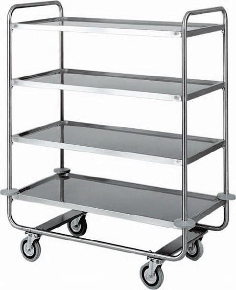 Carro de servicio 4 estantes de acero inoxidable L 1100 mm x P 600 mm x A 1300 mm