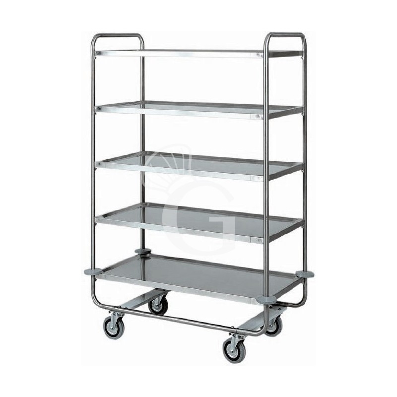 Carro de servicio 5 estantes de acero inoxidable L 1100 mm x P 600 mm x A 1600 mm