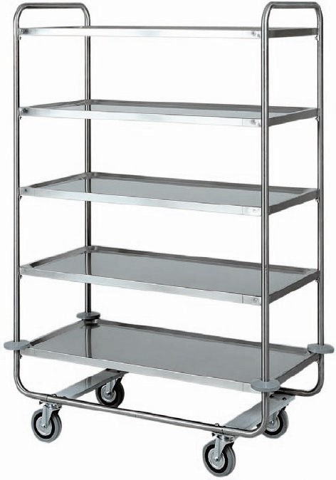 Carro de servicio 5 estantes de acero inoxidable L 1100 mm x P 600 mm x A 1600 mm