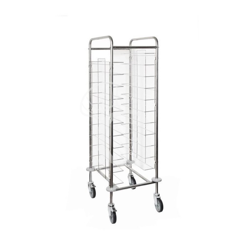 Carro para bandejas de autoservicio universal para 11 bandejas de dimensiones máximas 395 mm x 595 mm