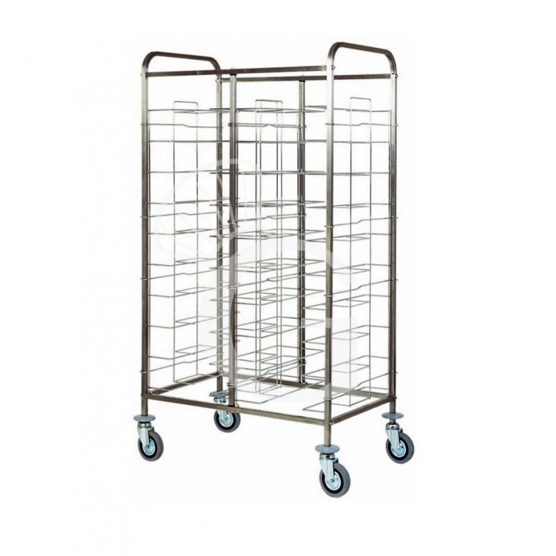 Carro para bandejas de autoservicio universal para 22 bandejas de dimensiones máximas 395 mm x 595 mm