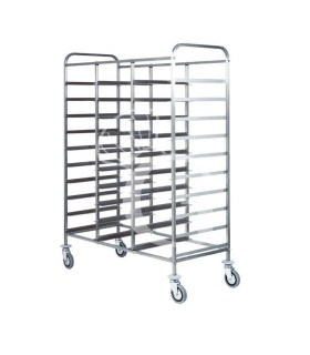 Carro para bandejas de autoservicio para 33 bandejas Euronorm con dimensiones máximas de 530 mm x 370 mm