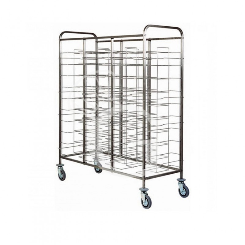 Carro para bandejas de autoservicio universal para 33 bandejas de dimensiones máximas 395 mm x 595 mm