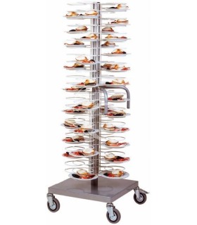 Carro portaplatos con base, ruedas y rejilla cromada para 96 platos de 250/310 mm - L 700 mm x P 700 mm x A 1750 mm