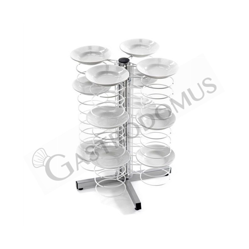 Carro portaplatos de sobremesa con rejilla cromada para 48 platos 250/310 L 700 mm x P 700 mm x A 830 mm