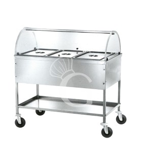 Carro térmico baño maría para 3 cubetas GN1/1 - L 1170 mm x P 670 mm x A 1140 mm