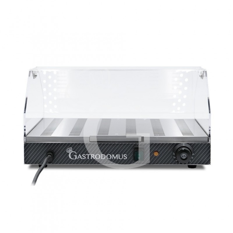 Vitrina caliente de acero inoxidable y plexiglás +30°C/+90°C L 500 mm x P 350 mm x A 250 mm