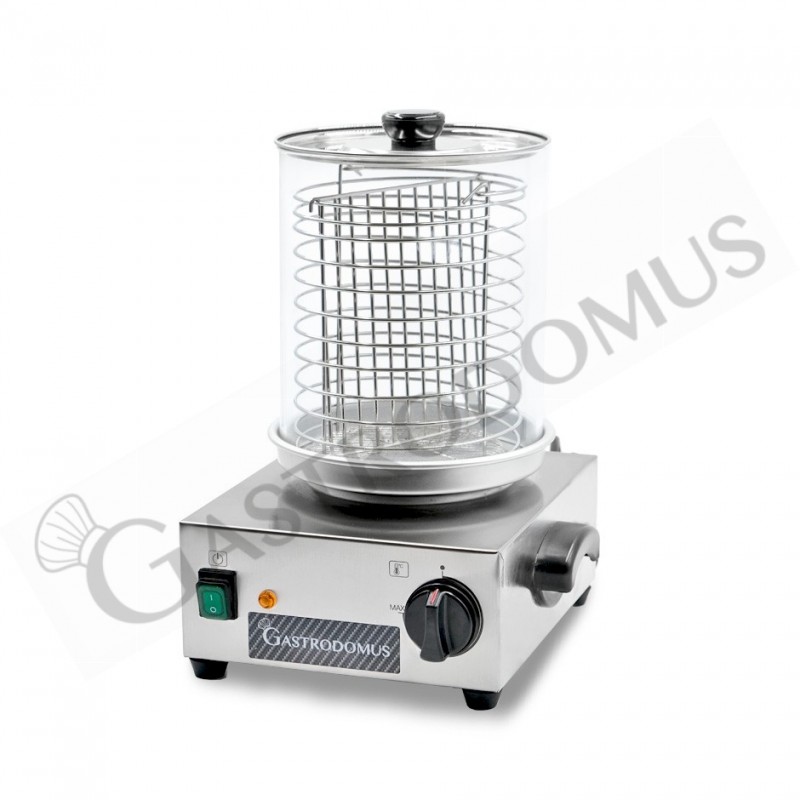 Máquina de perritos calientes con 800 W de potencia y dimensiones L 350 mm x P 350 mm x A 440 mm