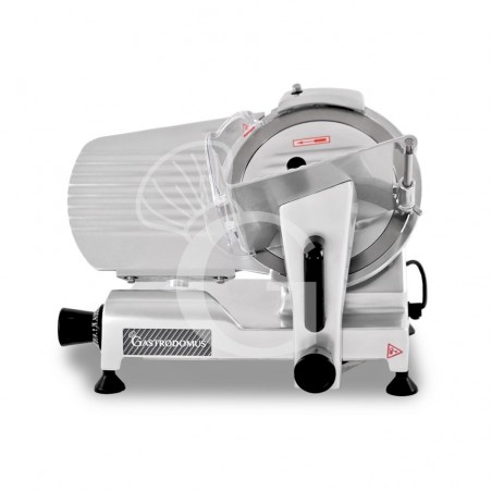 Cortadora de fiambre por gravedad semiautomática en acero inoxidable anodizado, diámetro cuchilla 250 mm - Monofásica Cortadora de fiambre por gravedad semiautomática en acero inoxidable anodizado, diámetro cuchilla 250 mm - Monofásica