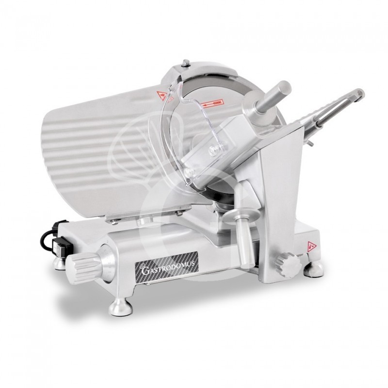 Cortadora de fiambre por gravedad semiautomática con asas de aluminio diámetro cuchilla 250 mm - Monofásica