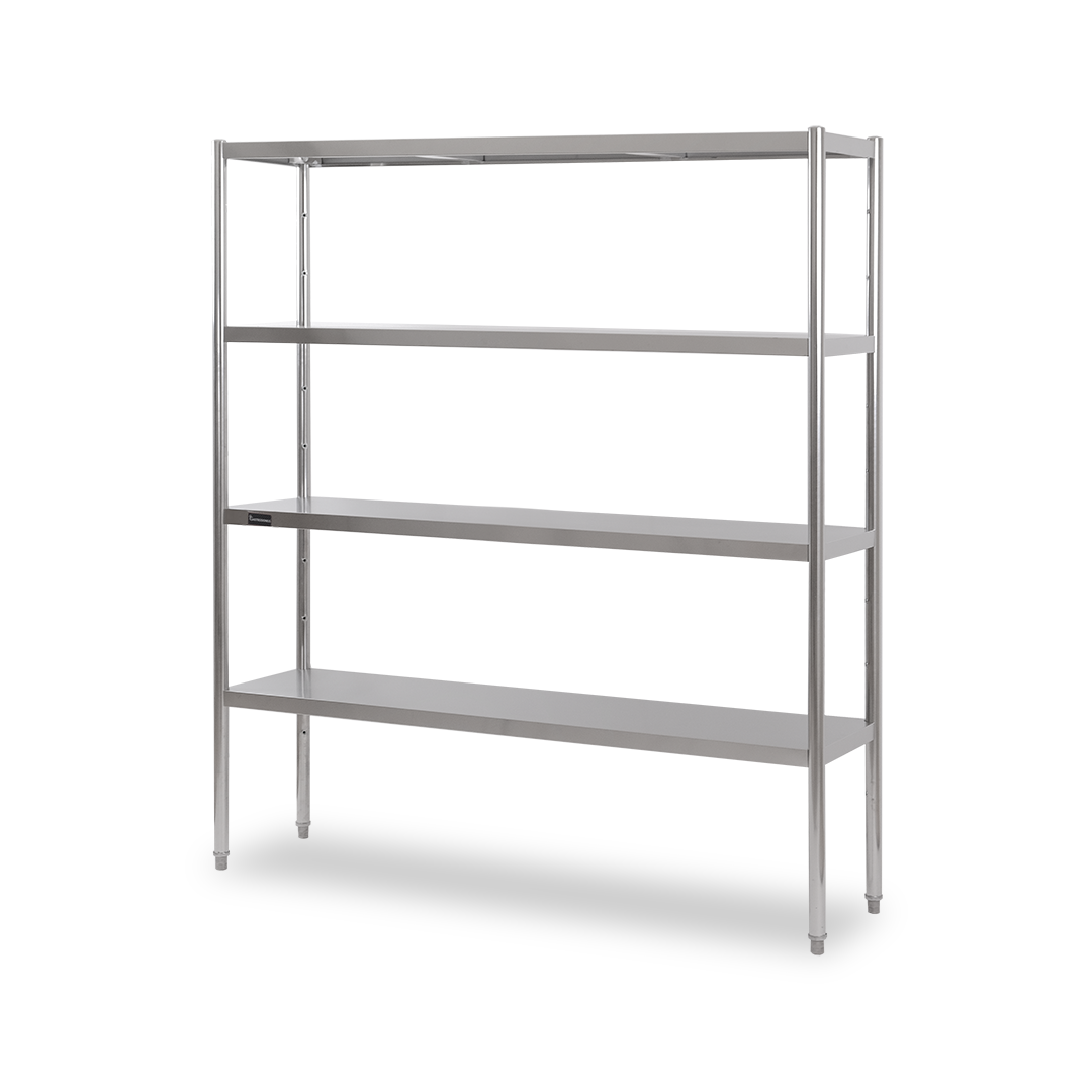 Estantería de pie de acero inoxidable 4 estantes L 1400 x P 400 x A 1800 mm