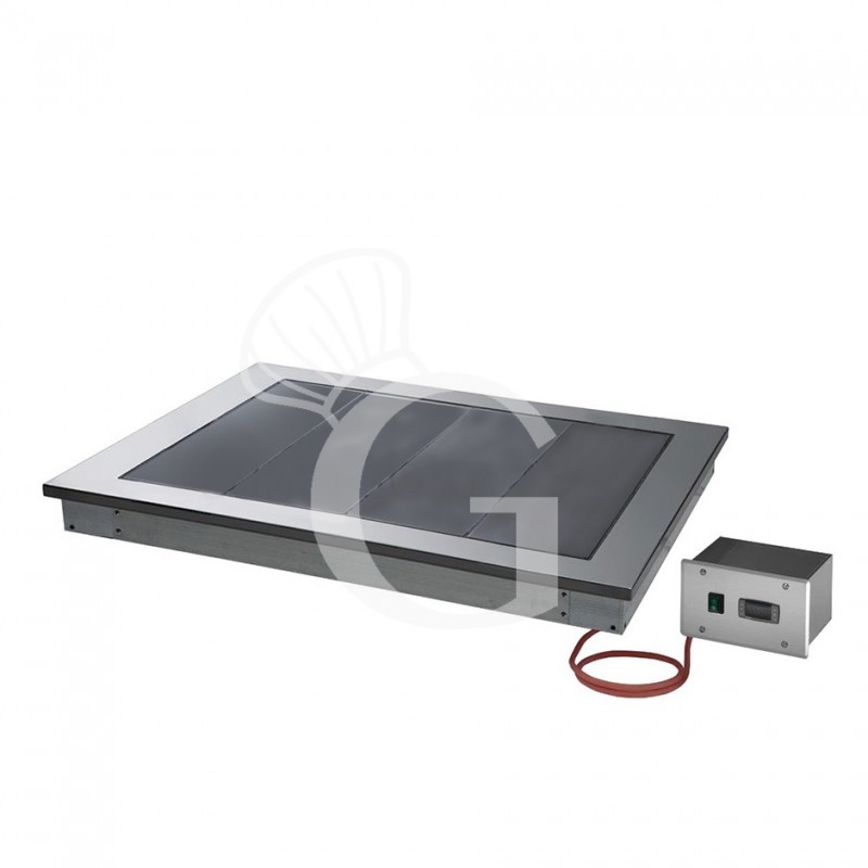 Placa de vidrio caliente empotrable - dimensiones L 1460 x P 640 x A 85 mm