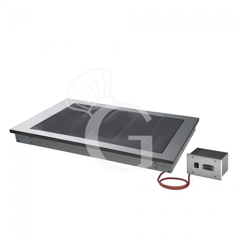 Placa de vidrio caliente empotrable - dimensiones L 1785 x P 640 x A 85 mm