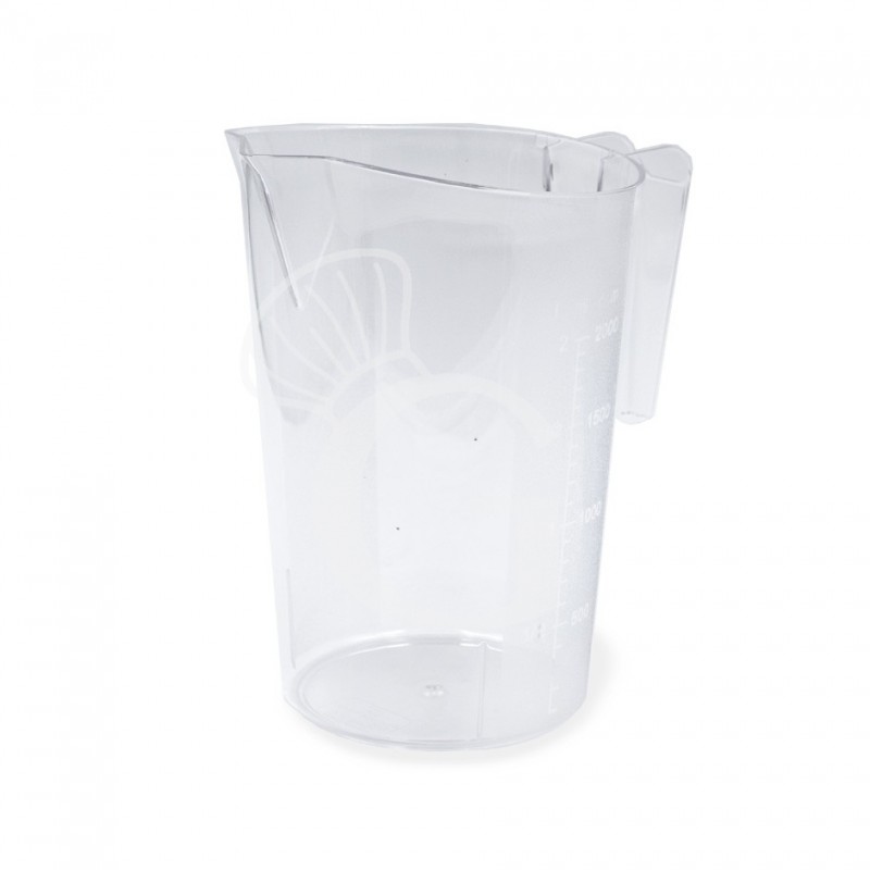 Vaso medidor de policarbonato apilable con capacidad de 2 L