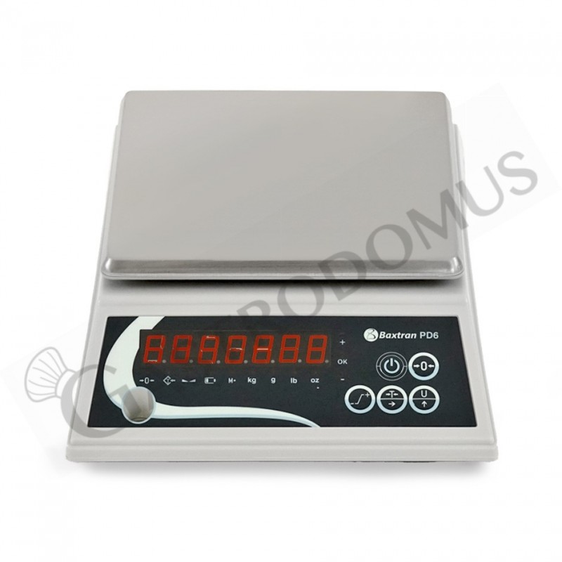 Balanza de ABS control de peso pantalla LED capacidad 6 kg precisión 1 g L 205 mm x P 250 mm x A 80 mm