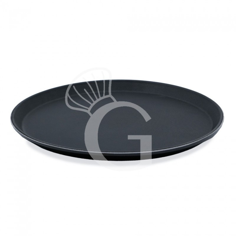 Bandeja redonda antideslizante de fibra de vidrio color negro - Ø 280 mm
