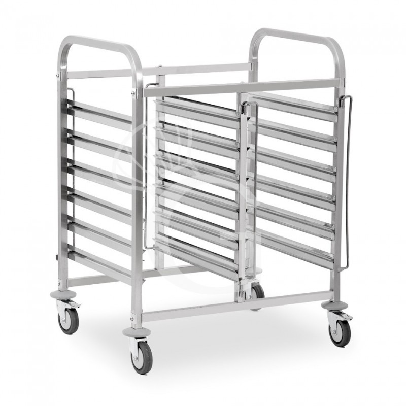 Carro bandejero doble para 6+6 bandejas GN1/1 - L 750 mm x P 555 mm x A 990 mm