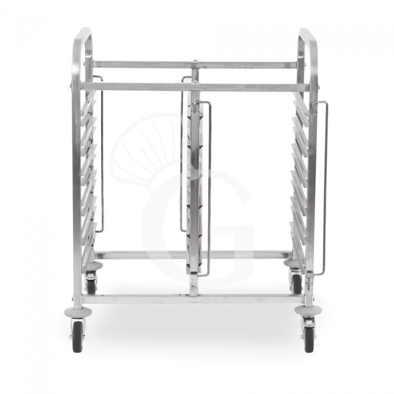 Carro bandejero doble para 6+6 bandejas GN1/1 - L 750 mm x P 555 mm x A 990 mm