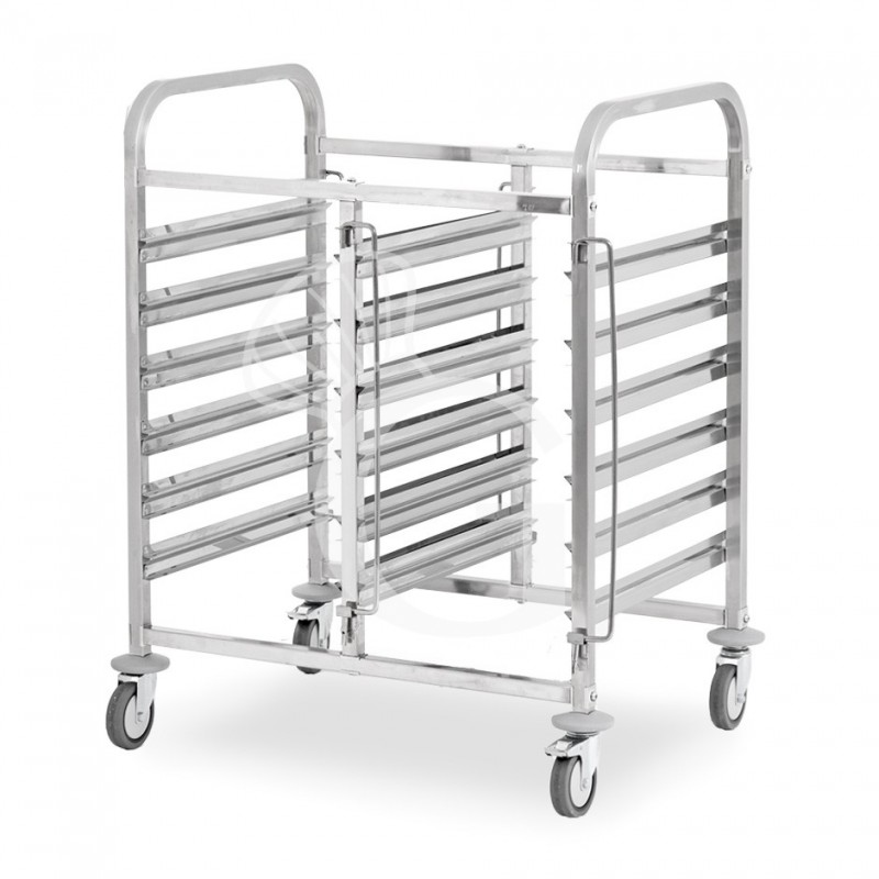 Carro bandejero doble para 6+6 bandejas GN1/1 - L 750 mm x P 555 mm x A 990 mm