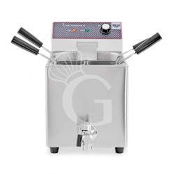 Cocedor de pasta eléctrico de sobremesa 1 cuba con 4 cestas incluidas - capacidad 8 LT