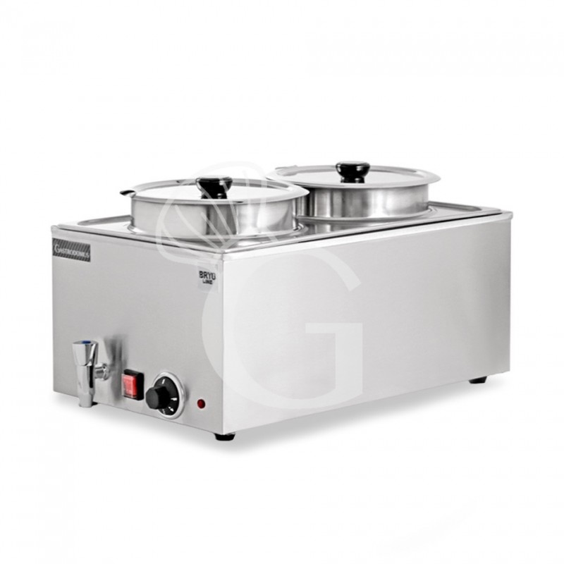 Baño María eléctrico 2 cubetas, 7 L cada una - 1200 W L 335 mm x P 535 mm x A 320 mm