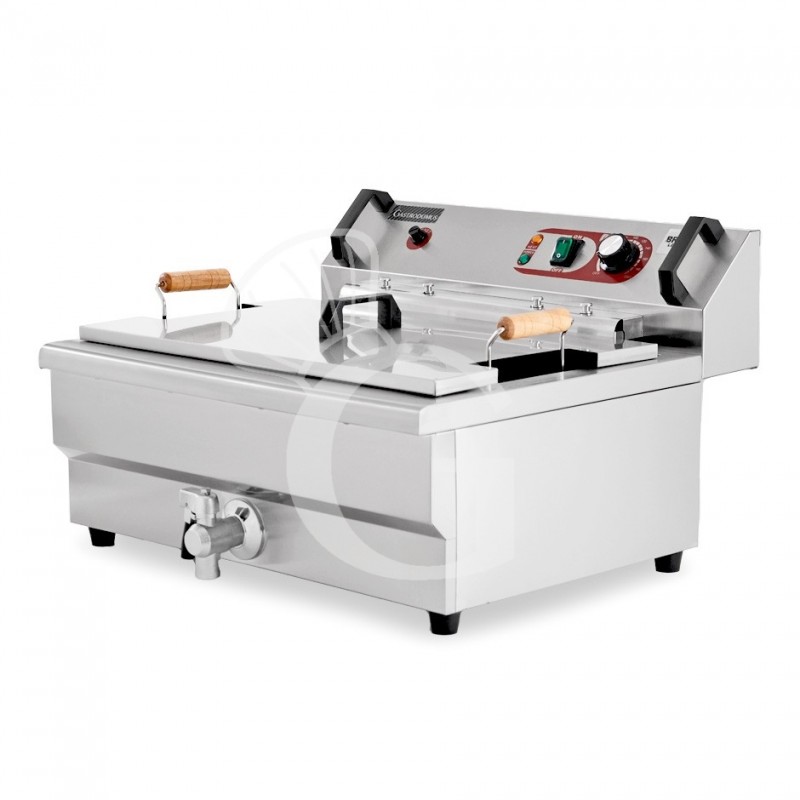 Freidora eléctrica de sobremesa 1 cuba de 30 LT con control de temperatura, 4800 W, Monofásica