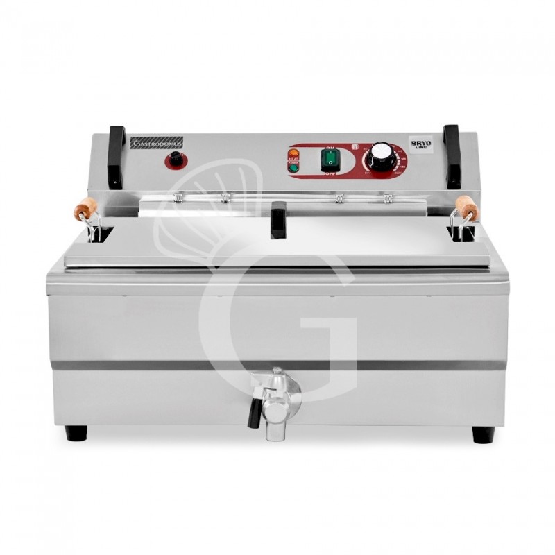 Freidora eléctrica de sobremesa 1 cuba de 30 LT con control de temperatura, 4800 W, Monofásica